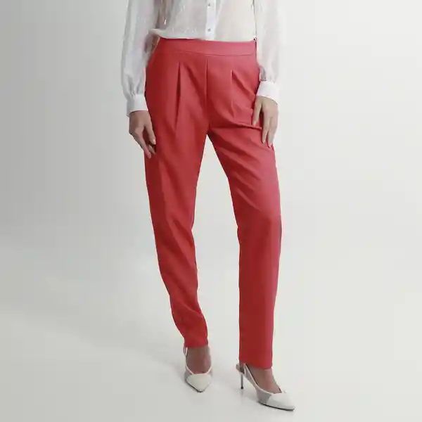 Pantalón Tiro Alto Bota Recta Rojo Talla 10 - 501941