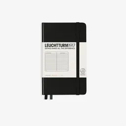 Leuchtturm1917 Cuaderno Pequeño Rayas Negro Hc
