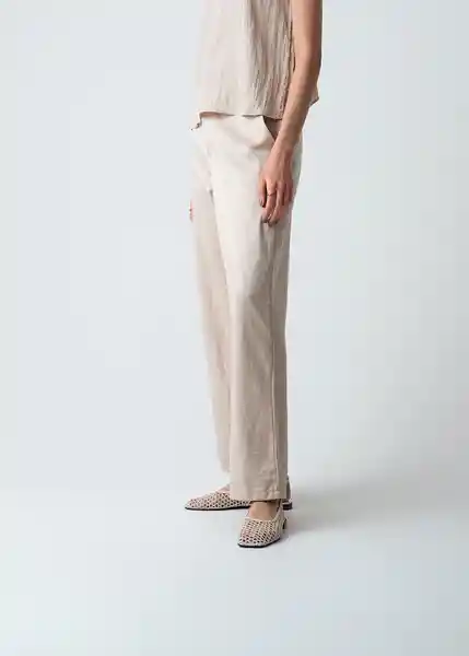 Pantalón Mujer Café Merengue Medio Talla 8 533G083 Naf Naf