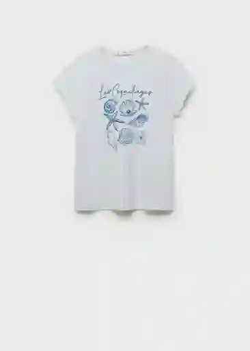 Camiseta Illustra Azul Talla S Mujer Mango