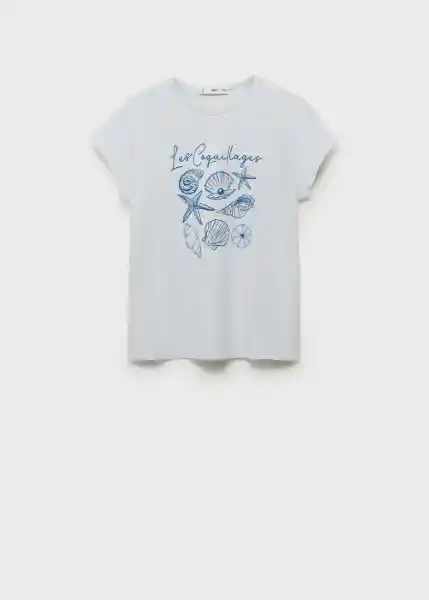 Camiseta Illustra Azul Talla S Mujer Mango