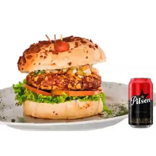 Combo Pollo Crunch Burger + Papas a la Francesa + Pilsen 330ml