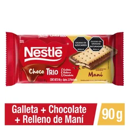 Chocolate Chocotrio Nestlé Con Galleta y Relleno de Maní 90 g