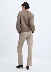 Pantalón Cesi Beige Talla 40 Mujer Mango