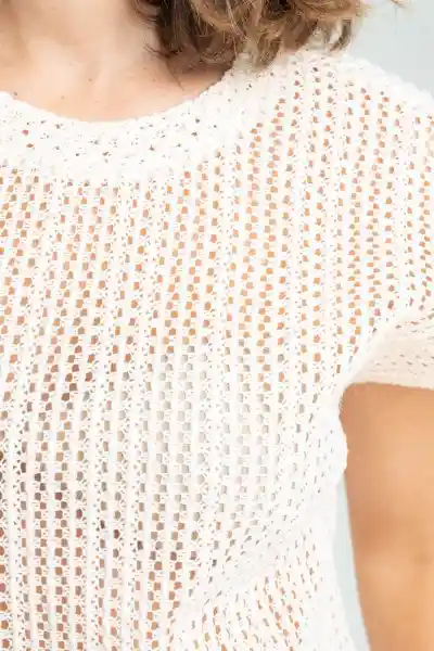 Blusa Tejida Maxy Color Beige Claro Talla XL Ragged