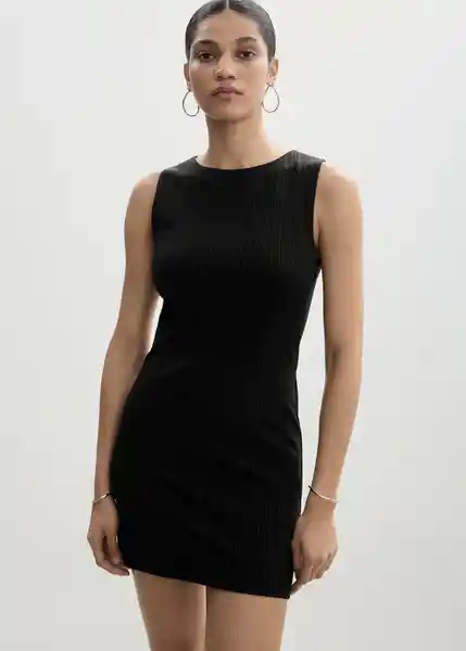 Vestido Dipla Negro Talla XS Mujer Mango