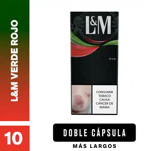 L&M Verde Rojo x 10 Cigarrillos