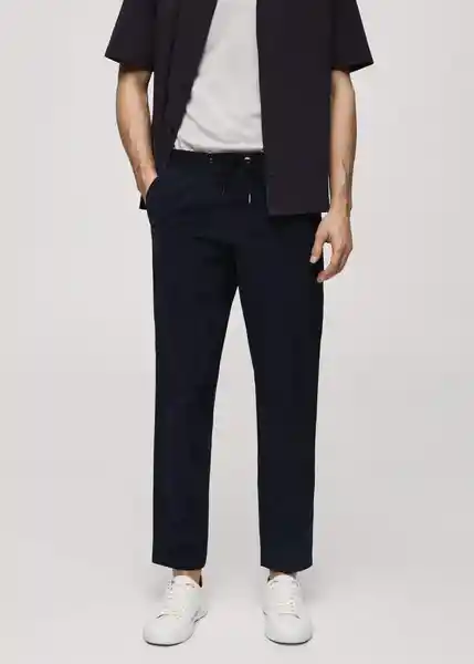 Pantalón Lunar Navy Talla 40 Hombre Mango