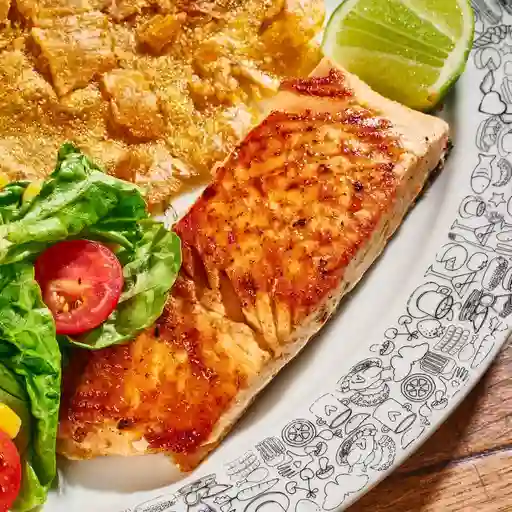 Salmón con arroz