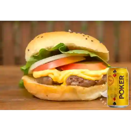 Combo Hamburguesa Especial + Cerveza Poker Lta 330ml