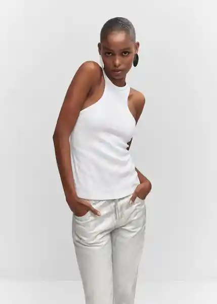 Top Comte Blanco Talla L Mujer Mango