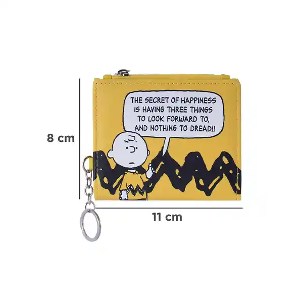Billetera Charlie Brown Snoopy Colorful Life Amarillo Miniso
