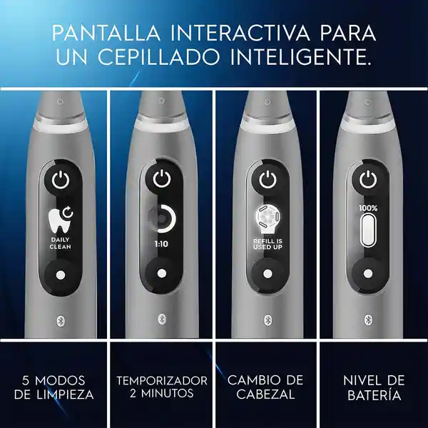 Oral B iO Series 6 Cepillo de Dientes Eléctrico Cabezal Redondo Sensor de Presión Mango Ergonómico y Estuche Gris