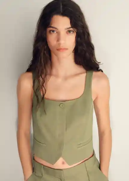 Chaleco Max Khaki Talla 18 Mujer Mango