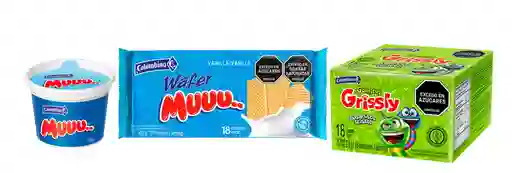 Combo Colombina Helado Vainilla + Grissly Aciditas + Muuu Wafer