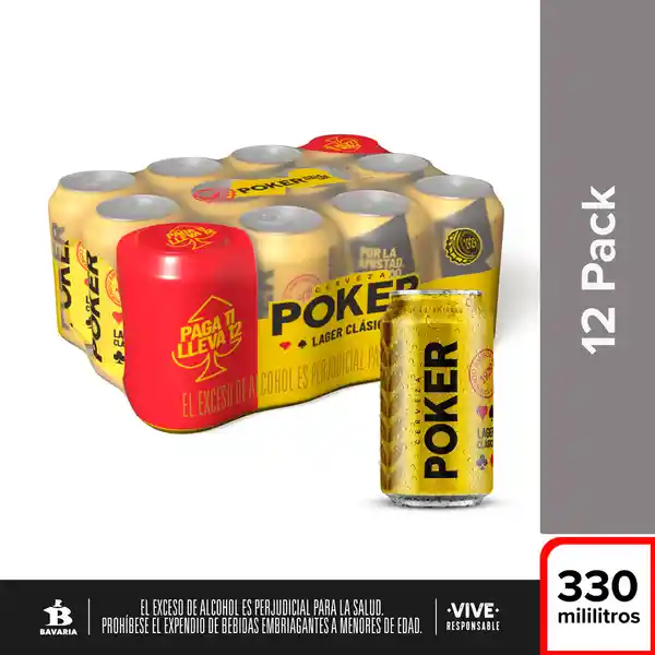 Poker Cerveza 330 mL x 12 Und