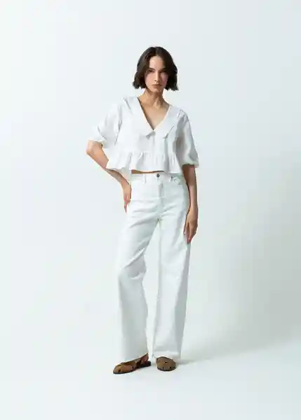 Camisa Mujer Crudo Puro Claro Talla M 411G333 Naf Naf