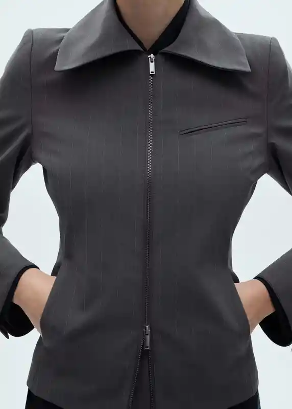 Chaqueta Onice Gris Talla S Mujer Mango