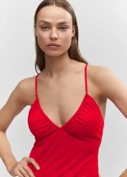 Vestido Martina Rojo Talla S Mujer Mango