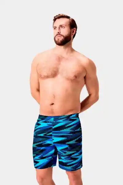 Pantaloneta Sport Printed Picton Hombre Blue 18 Talla M Speedo