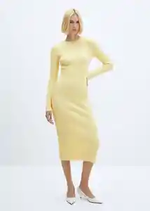 Vestido Grogui Amarillo Talla S Mujer Mango