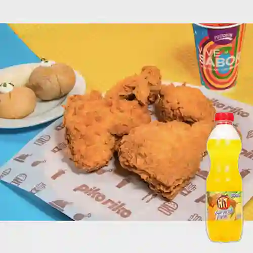 Combo Pollo Broasted 4 Presas +Hit Naranja Piña 500ml
