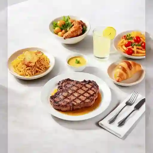 Steak cadera 205gr+ sopita + limonada