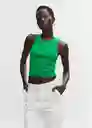 Top Alixt Verde Talla 18 Mujer Mango