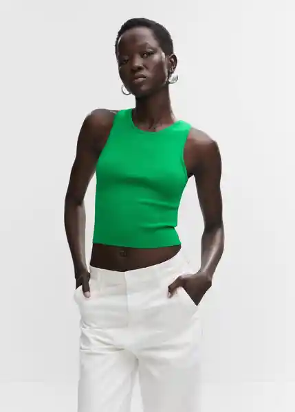 Top Alixt Verde Talla 18 Mujer Mango