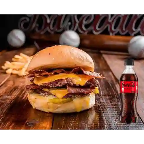 Combo Bacon Doble Smashed Burger +Cocacola S/az 400ml