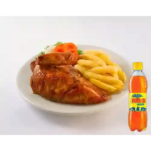 Combo 1/4 de Pollo Asado Pechuga + Colombiana 350 ml