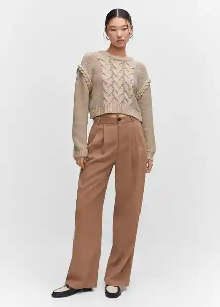 Jersey Matrix Beige Talla L Mujer Mango