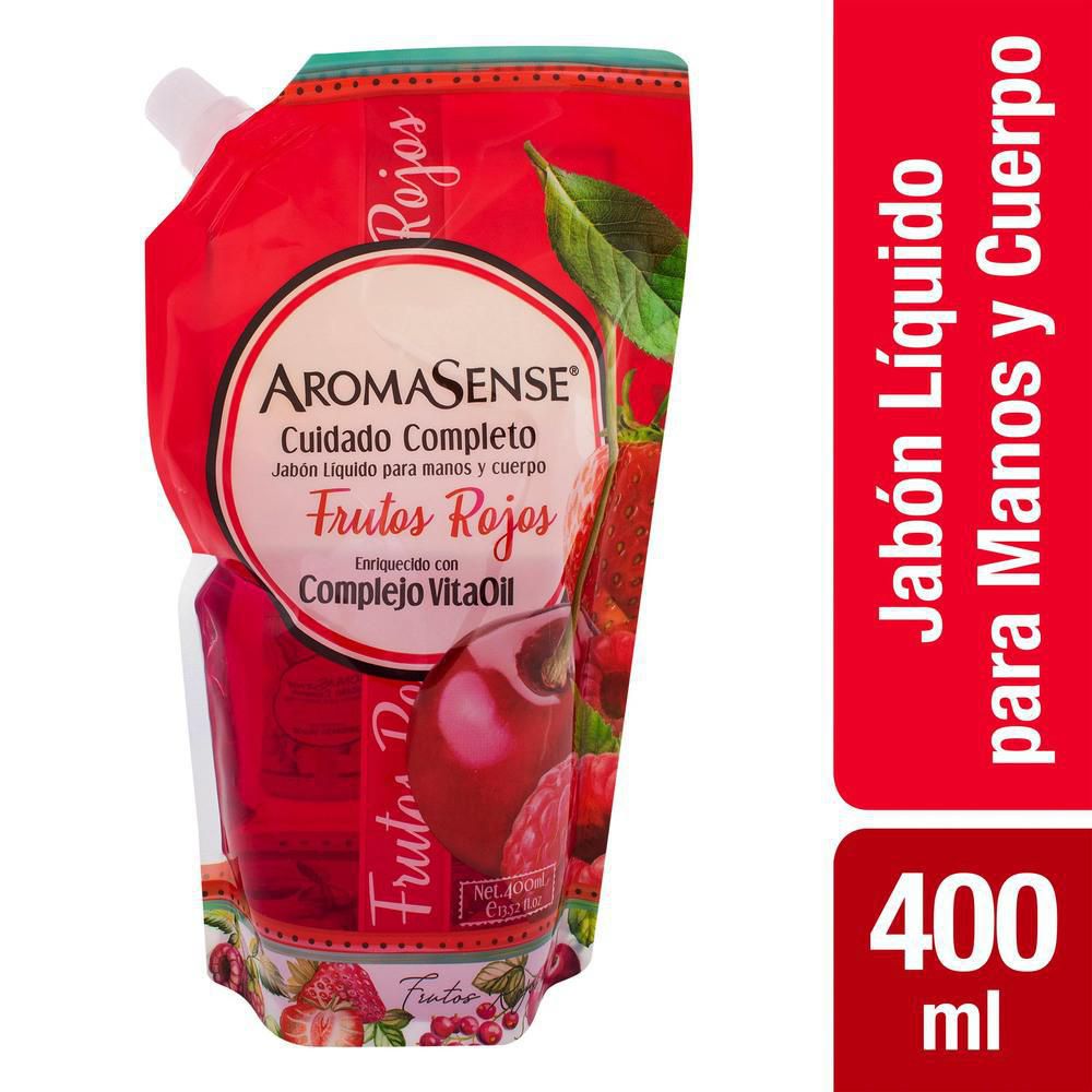 Aromasense Jabón Líquido para Manos y Cuerpo Frutos Rojos 400 ml