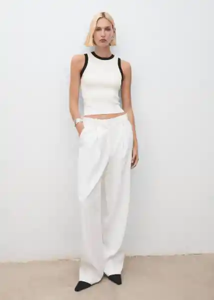 Top Fine Crudo Talla XS Mujer Mango
