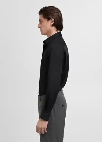Camisa Emotion Negro Talla XL Hombre Mango