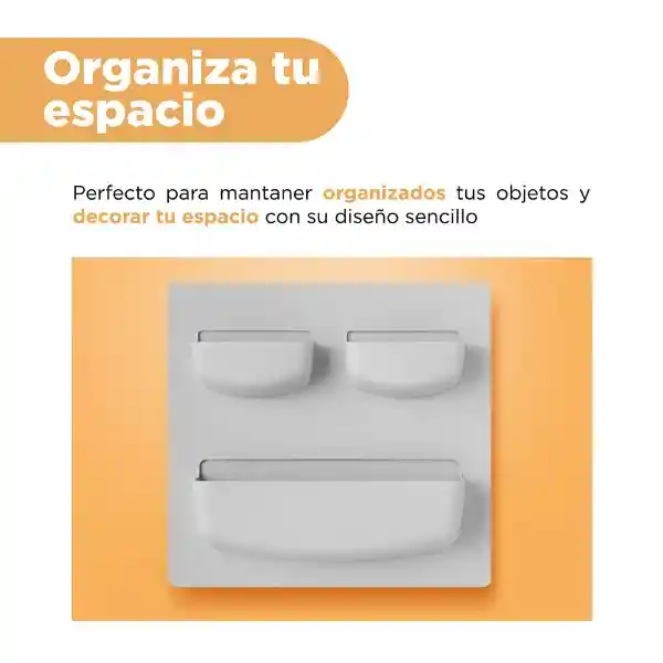 Organizador Plástico de Almacenamiento Con Pared Gris Miniso