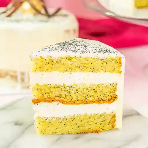Porción Torta Amapola Frutos Amarillos