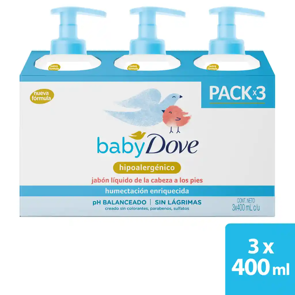 Dove Baby Jabón Líquido Humectación Enriquecida 