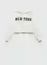 Sudadera Newyork Offwhite Talla 14 Niñas Mango