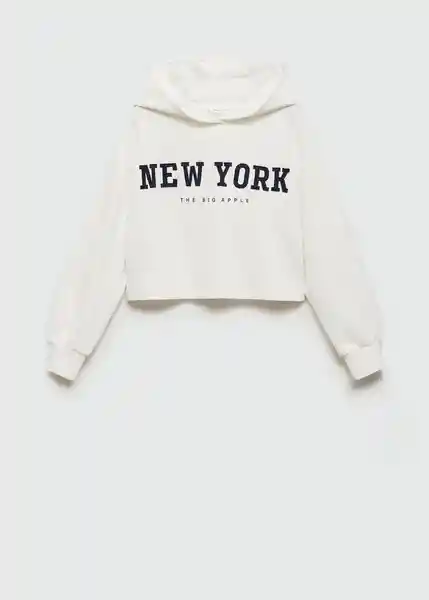 Sudadera Newyork Offwhite Talla 14 Niñas Mango