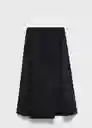 Falda Creta Negro Talla M Mujer Mango
