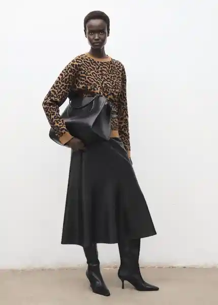 Saco Jersey Leona Crudo Talla L Mujer Mango