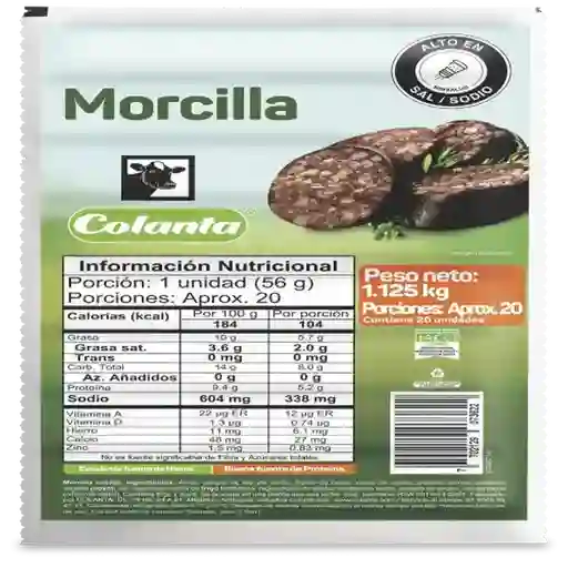 Colanta Morcilla Fresca