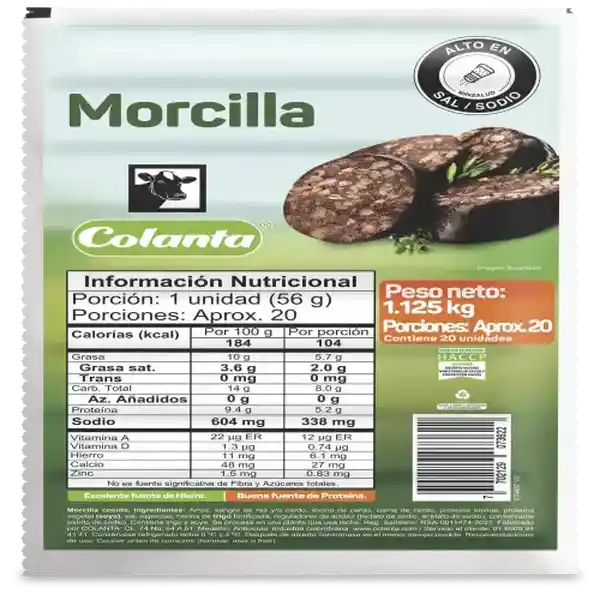 Colanta Morcilla Fresca