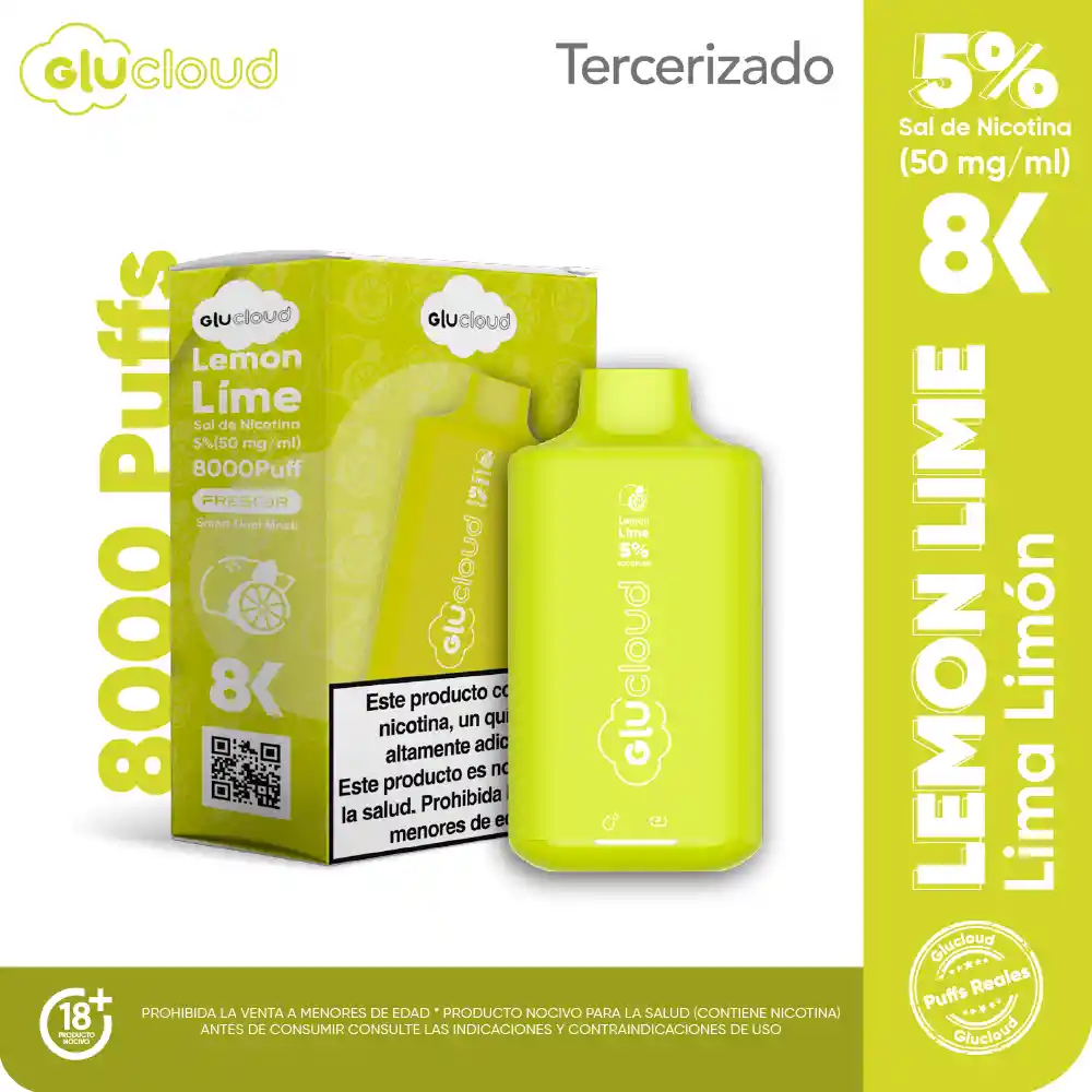 Glucloud Vape Lemon Lime 8K / 8000 Puff