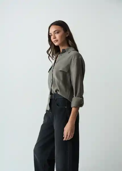 Camisa Livia Mujer Verde Galeras Ultraoscuro T L 512G395 Naf Naf