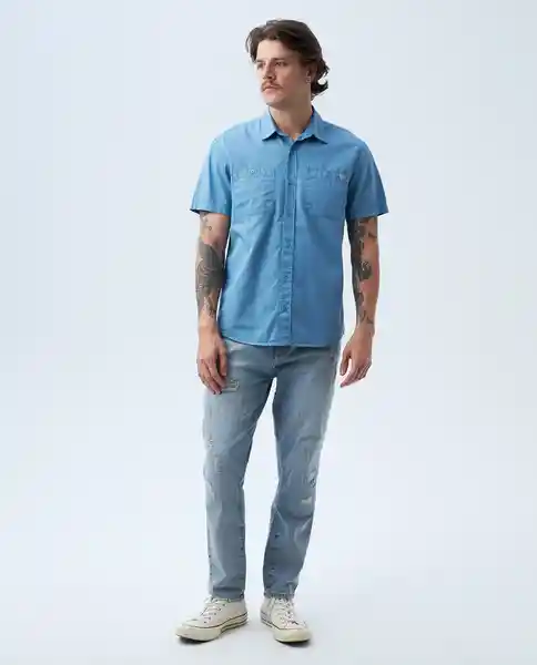 Camisa Hombre Azul Talla XXL 812F027 Americanino