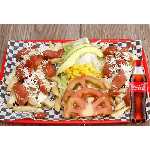 Combo Salchipapa c/ Queso +Cocacola Orig 400ml