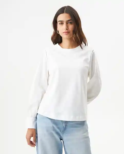 Camiseta Mixed Poplin Crudo Pristino Claro Talla S Chevignon