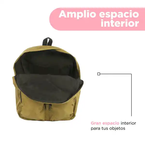 Maleta Con Doble Bolsa Frontal Verde Militar Miniso